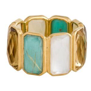 IPPOLITA 18K 750 YELLOW GOLD MULTISTONE ROCK CANDY ETERNITY RING